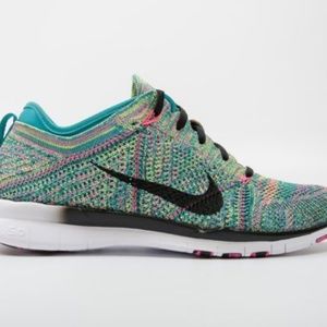 NIB NIKE FREE FLYKNIT RUNNING SHOES SWEET MULTI
